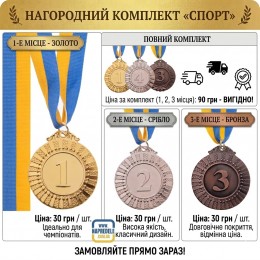 Медаль спортивная FLASH d-6,5см C-4328 место 1-золото, 2-серебро, 3-бронза (металл, 38g, на ленте)