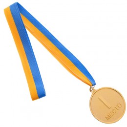 Медаль спортивная с лентой WORTH d-4,5см C-4520 1-золото, 2-серебро, 3-бронза (металл, d-4,3см, 20g)