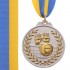 Медаль спортивная с лентой двухцветная d-6,5см Волейбол C-4850 1-золото, 2-серебро, 3-бронза(металл)