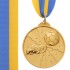 Медаль спортивная с лентой двухцветная d-6,5см Футбол C-4847 1-золото, 2-серебро, 3-бронза (металл)