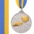 Медаль спортивная с лентой двухцветная d-6,5см Футбол C-4847 1-золото, 2-серебро, 3-бронза (металл)