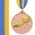 Медаль спортивная с лентой двухцветная d-6,5см Футбол C-4847 1-золото, 2-серебро, 3-бронза (металл)