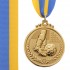 Медаль спортивная с лентой Футбол d-5см C-7025 (металл, d-5см, 25g, 1-золото, 2-серебро, 3-бронза)
