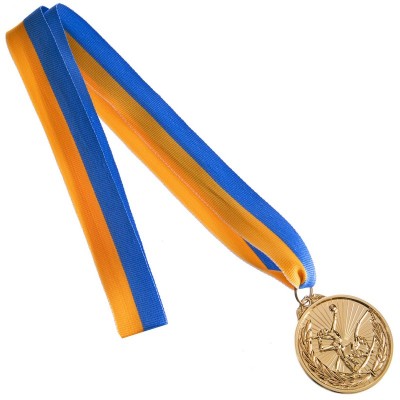Медаль спортивная с лентой Гимнастика d-5см C-7012 (металл, d-5см, 25g, 1-золото, 2-серебро, 3-бронза)