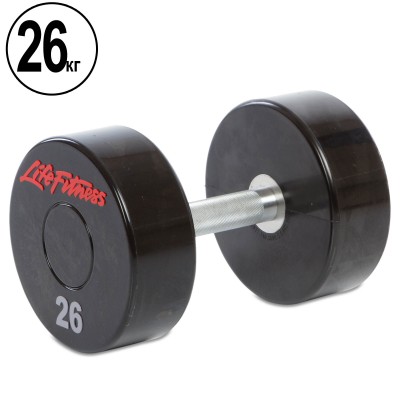 Гантель цельная профессиональная LIFE FITNESS SC-80081-26 1шт 26кг