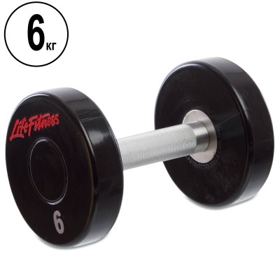 Гантель цельная профессиональная LIFE FITNESS SC-80081-6 1шт 6кг