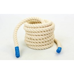 Канат для кроссфита COMBAT BATTLE ROPE UR R-6227-12 (хлопок, l-12м, d-4см, белый)