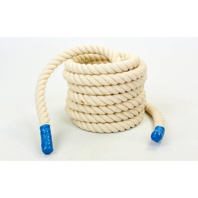 Канат для кроссфита COMBAT BATTLE ROPE UR R-6227-12 (хлопок, l-12м, d-4см, белый)