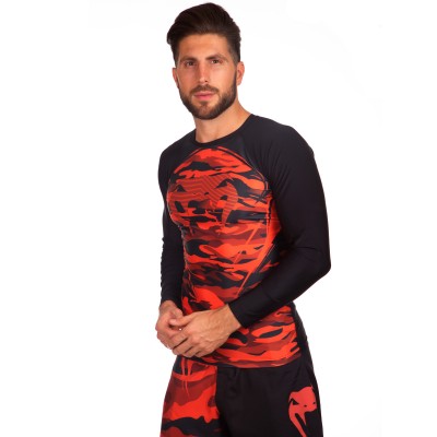 Комплект компрессионный мужской (Лонгслив и шорты) VNM CAMO HERO CO-5812-CO-5814 (PL, р-р M-XL, черный-красный)