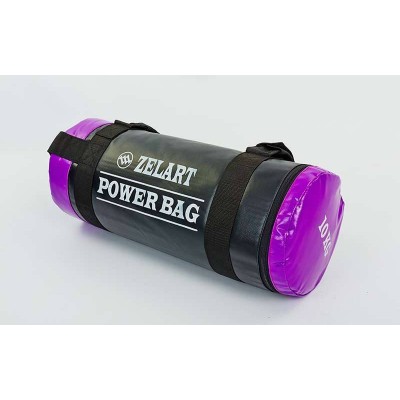 Мешок для кроссфита и фитнеса FI-5050A-10 Power Bag (PVC, нейлон, вес 10кг, черный-фиолетовый)