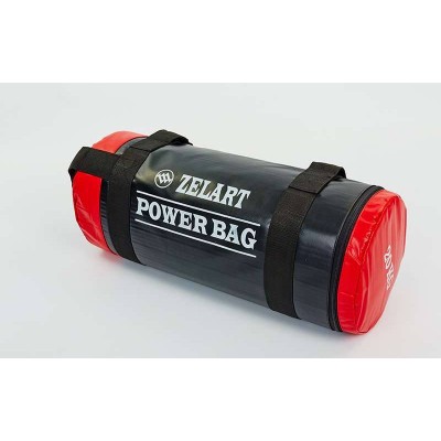 Мешок для кроссфита и фитнеса FI-5050A-20 Power Bag (PVC, нейлон, вес 20 кг, черный-красный)