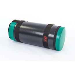Мешок для кроссфита и фитнеса UR FI-6574-10 (PVC, нейлон, вес 10кг, р-р 56x22см, черный-зеленый)
