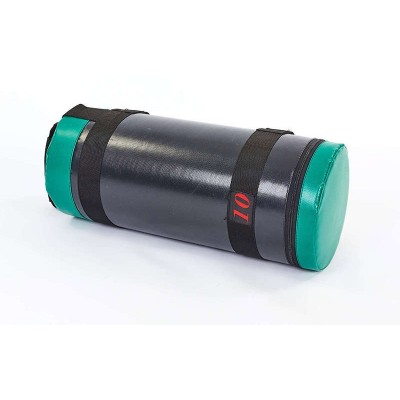 Мешок для кроссфита и фитнеса UR FI-6574-10 (PVC, нейлон, вес 10кг, р-р 56x22см, черный-зеленый)