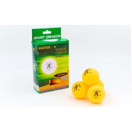 Набор мячей для настольного тенниса 6 штук GD MASTER 1* MT-5693 (целлулоид, d-40мм, желтые) 33131