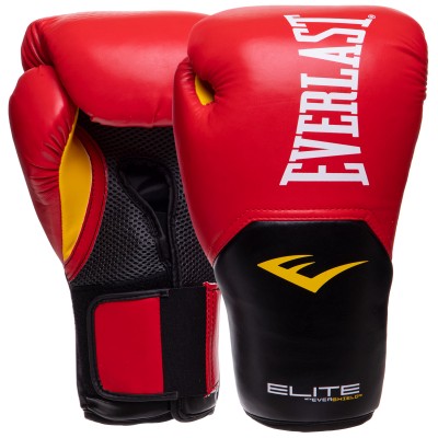 Перчатки боксерские EVERLAST PRO STYLE ELITE P00001200 16 унций красный-черный