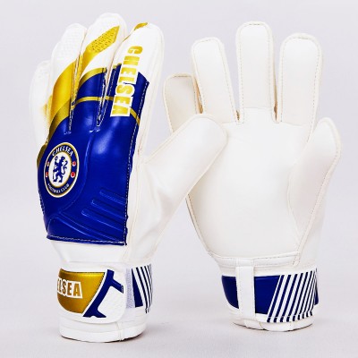 Перчатки вратарские FB-0187-8 CHELSEA (PVC, р-р 8-10, синий-белый)