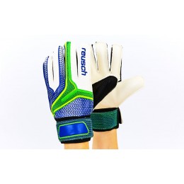 Перчатки вратарские FB-6745-1 REUSCH (PVC, р-р 8-10, салатовый-синий)