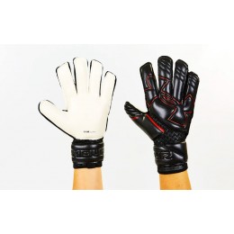 Перчатки вратарские с защитными вставками на пальцы UNDER ARMOUR FB-883-1 (PVC, р-р 9-10, черный)