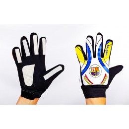 Перчатки вратарские юниорские FB-0028-03 BARCELONA (PVC, PL, р-р 6-7, белый-синий-черный)