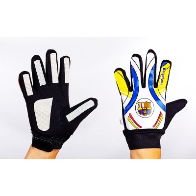 Перчатки вратарские юниорские FB-0028-03 BARCELONA (PVC, PL, р-р 6-7, белый-синий-черный)