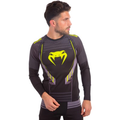 Рашгард с длинным рукавом VNM TECHNICAL 2.0 CO-8137 (PL, эластан, р-р M-XXL(RUS 44-52), черный-серый-салатовый)