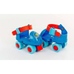 Ролики квады K01 (р-р 25-30) (пластик, металл, сине-красные)