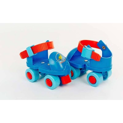 Роликовые коньки раздвижные (квады) K01 (р-р 25-30) (пластик, металл, сине-красные)