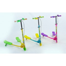 Самокат-трайк TRIKKE BUG 3-х колесный cкладной детский TR-4502 (кол.-PU,d-130мм,d-90мм, h-80-90см, цвет а ассор)