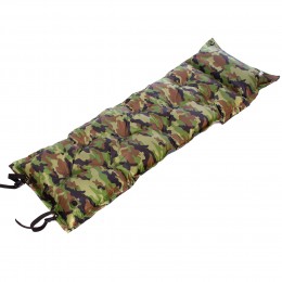 Самонадувающийся коврик с подушкой туристический TY-0560 185х60х2,5см камуфляж