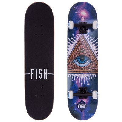 Скейтборд FISH EYE Sport Trade SK-414-9 черный-фиолетовый