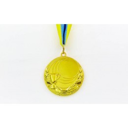 Заготовка медали спортивной с лентой PLUCK d-5см C-4844 (металл, 25g, 1-золото, 2-серебро, 3-бронза)