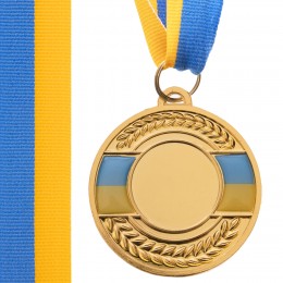 Заготовка медали спортивной с лентой UKRAINE d-5см с укр. символикой C-3242 (1, 2, 3 место)