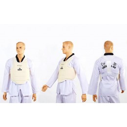 Защита корпуса (жилет) для каратэ детская DADO BO-5384 (PU, р-р XXS-M, белый)