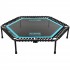 Фитнес батут для джампинга шестиугольный с ручкой LiveUp LP8251 ø135см черный-синий
