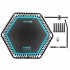 Фитнес батут для джампинга шестиугольный с ручкой LiveUp LP8251 ø135см черный-синий