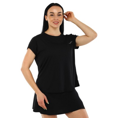 Женская спортивная футболка Joma CORTA CORE 901575-100 S-L черный - идеальный выбор для активных дней Женская спортивная футболка Joma CORTA CORE 901575-100 S-L черный - идеальный выбор для активных дней