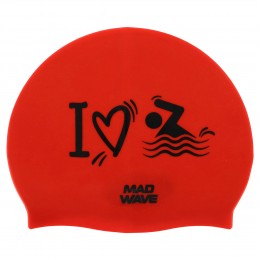 Силиконовая шапочка для плавания MadWave LOVE SWIMMING M055320