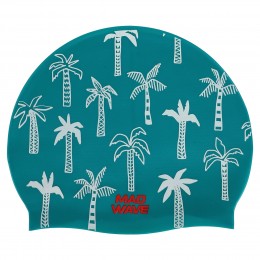 Силиконовая шапочка для плавания MadWave PALM TREE M055330 зеленого цвета