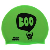 Шапочка для плавания силиконовая MadWave Junior Boo M057305 зеленая