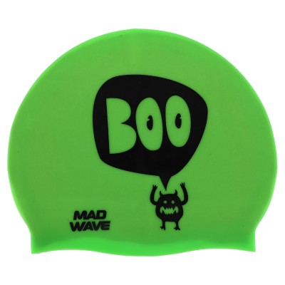 Шапочка для плавания MadWave Junior Boo M057305 зеленая