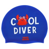 Шапочка для плавания силиконовая MadWave Junior COOL DIVER M057310 синяя