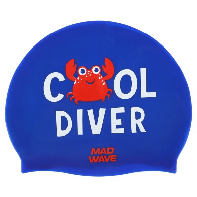 Шапочка для плавания MadWave Junior COOL DIVER M057310 синяя