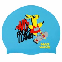 Шапочка для плавания MadWave Junior LLAMA M057910 голубой