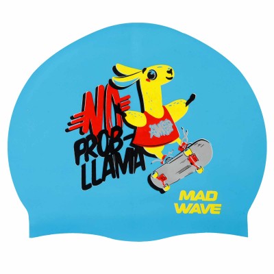 Шапочка для плавания MadWave Junior LLAMA M057910 голубой