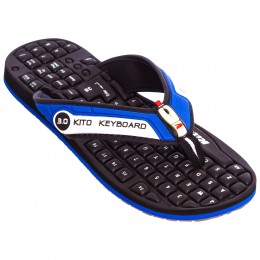 Вьетнамки KITO для мальчиков черный-синий KWE708-D.BLUE-BK размер 36-39 Вьетнамки KITO для мальчиков черный-синий KWE708-D.BLUE-BK размер 36-39