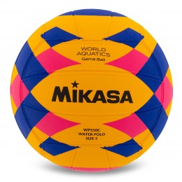 Мяч для водного поло MIKASA WP550C №5 желтый-синий-розовый