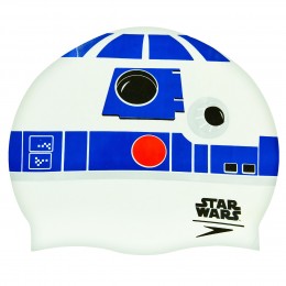 Силиконовая шапочка для плавания SPEEDO SLOGAN PRINT 808385C631 Star Wars белый-синий