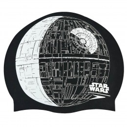 Силиконовая шапочка для плавания SPEEDO SLOGAN PRINT Star Wars Death Star черный-серый