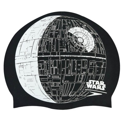 Силиконовая шапочка для плавания SPEEDO SLOGAN PRINT Star Wars Death Star черный-серый