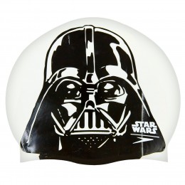 Силиконовая шапочка для плавания SPEEDO SLOGAN PRINT Star Wars Darth Vader белый-черный